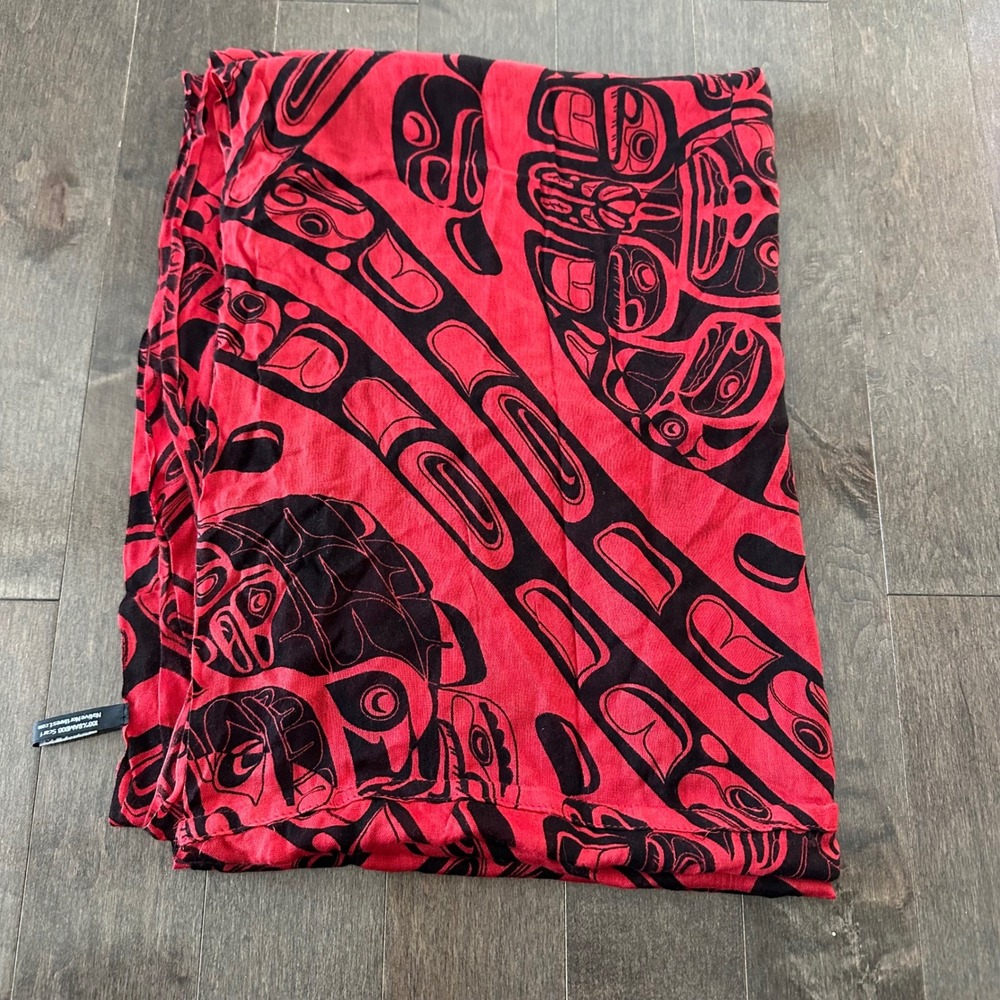 Native Northwest Bamboo Treasure our Ancestors Infinity Scarf Artsy Wearable Art